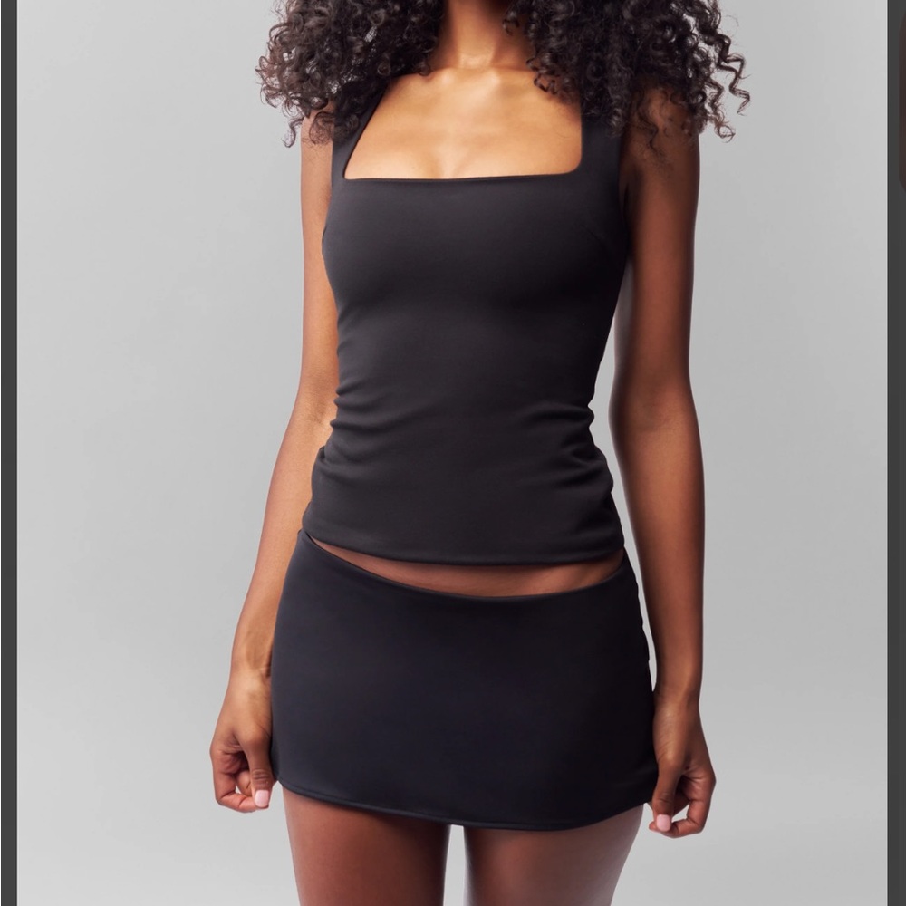 Danielle Guizio Micro Mini Stretch Skirt M Black